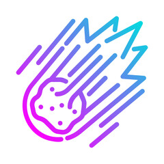 Comet. This is a vector single icon with a dashed line gradient style. It is suitable for various purposes, including website design, mobile app design, and logo design.