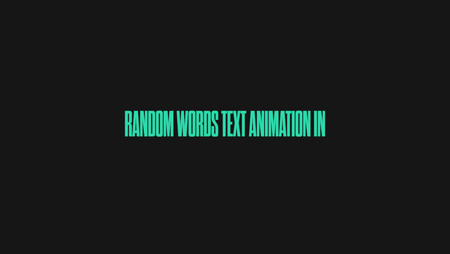 Random Words Text Animated In