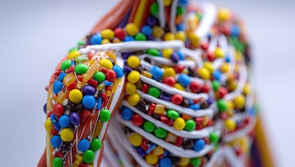 Candy-coated human torso, detailed anatomy