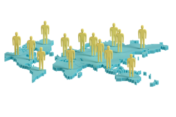 The image that conveys the connection of people around the world that can be connected through technology.