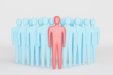 3D renders image show the symbol of a team with a leader.
