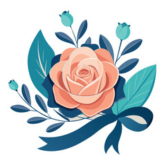 Bouquet of roses on a white background. vector illustration of a rose. abstract floral background.