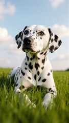 Beautiful bokeh foreground highlights spotted coat. Great for ads.