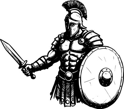 greek roman soldier gladiator vector illustration
