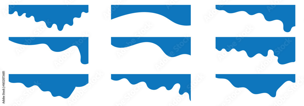 Poster collection of dividers shape templates. curve lines, wave collection of abstract design element. mod