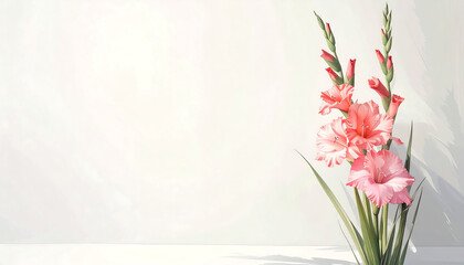 Obraz premium A gladiolus stalk bouquet