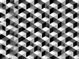 Abstract Geometric Pattern Seamless Cube Background in Black, White, and Gray