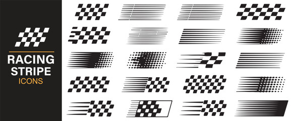 Fast-Paced Racing Stripe Icons for Sports and Automotive Digital Projects
