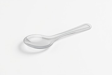 Elegant transparent spoon isolated on white background for cooking, food, and dining concepts