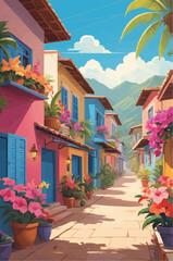 colorful houses on the beach