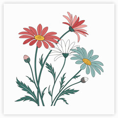 Graphic Flower and Leaves Icons