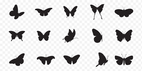 Set of butterfly silhouettes. butterfly logo vector silhouette . eps 10