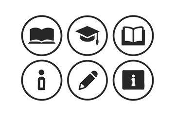 Graduation cap symbol icon vector. Chat, info sign. Pencil and open book icons. Higher education learn signs. Classic style speech bubble icon.