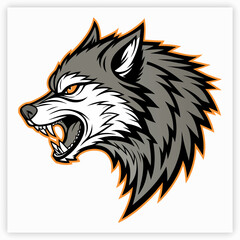 Hand-drawn wolf head silhouette vector for artistic illustrations