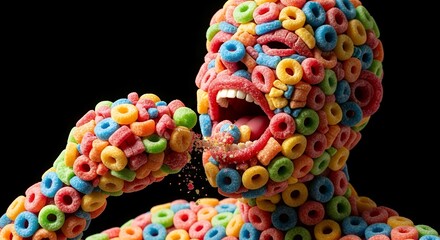 Fruit Rings Candy Monster Eating Fruit Rings