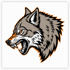 Hand-drawn wolf head silhouette vector for artistic illustrations