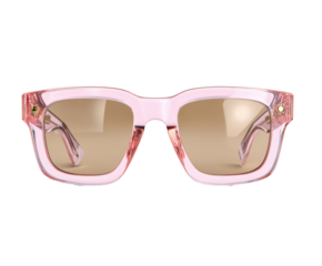 Stylish pink sunglasses with unique design for summer fashion on a transparent background, cut out