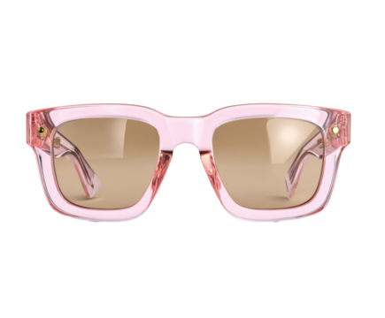 Stylish pink sunglasses with unique design for summer fashion on a transparent background, cut out