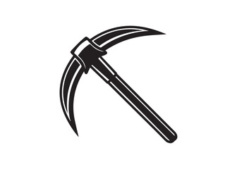 Pickaxe Mining Icon Silhouette Vector Illustration for Resources and Tools.