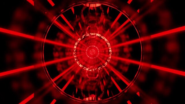 High contrast red hell rings tunnel VJ loop background
