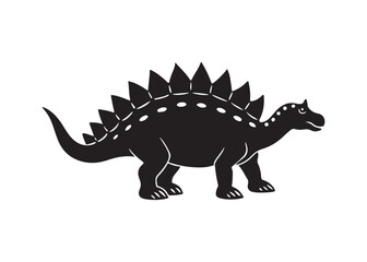 Ankylosaurus Silhouette Armored Dinosaur Prehistoric Vector Illustration.