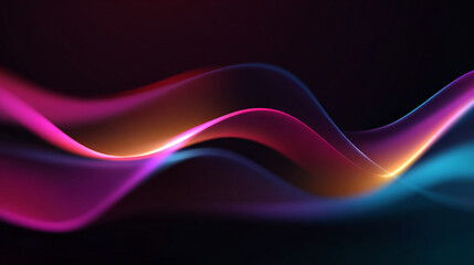 Fototapeta premium Vibrant Glowing Waves: Abstract Background with Pink, Orange, and Teal Hues for Design Projects