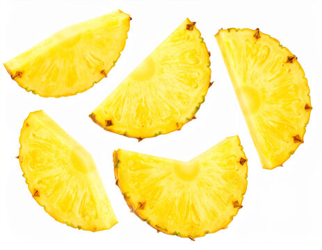 Bright pineapple slices gleam with vibrant tropical freshness