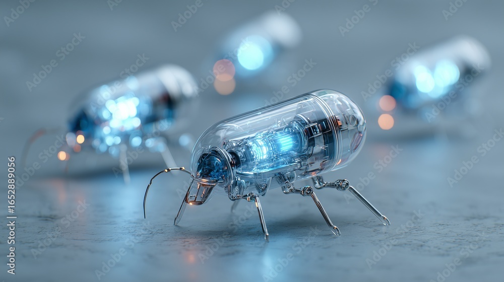 Poster three-dimensional visualization of insect microrobot devices for targeted drug delivery within the b