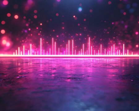 Retro 80s style Neon Pixelated Progress Bar - Powered by Adobe