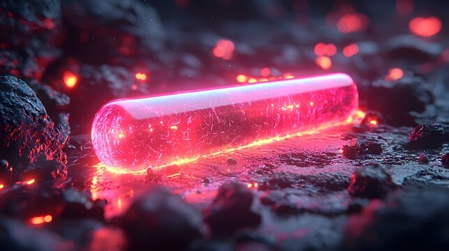 Neon pink progress bar loading on a futuristic transparent screen