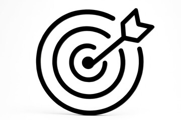 Hand drawn target with arrow in the bullseye representing success and achievement
