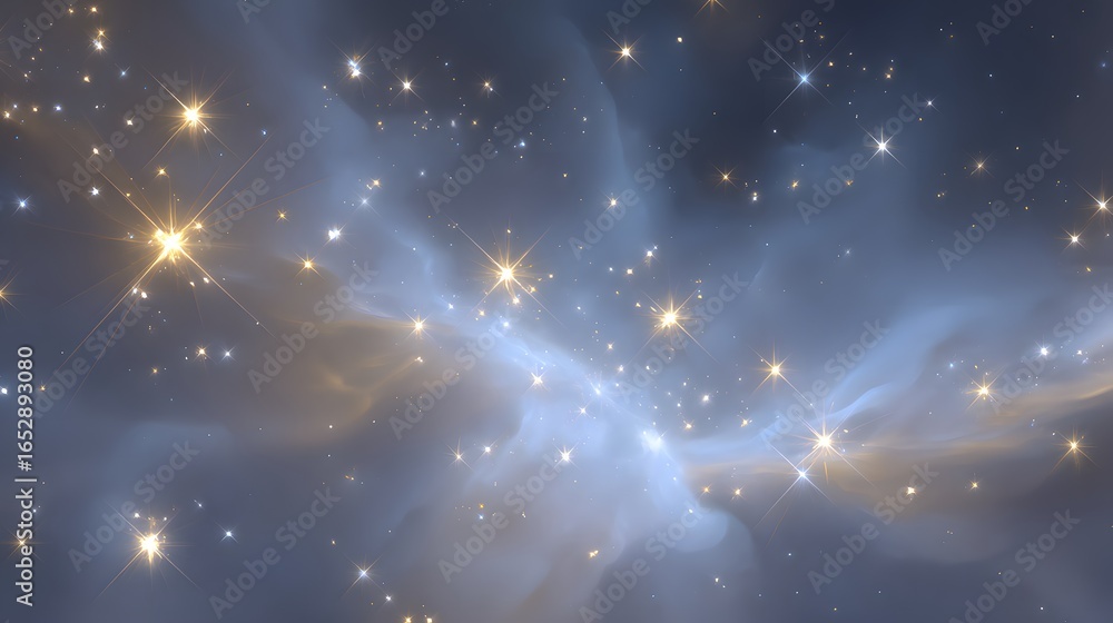Poster a captivating display of celestial nebulae, featuring a vast expanse of space filled with numerous s