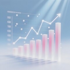 Obraz premium Upward Trend Graph with Bar Chart and Arrow
