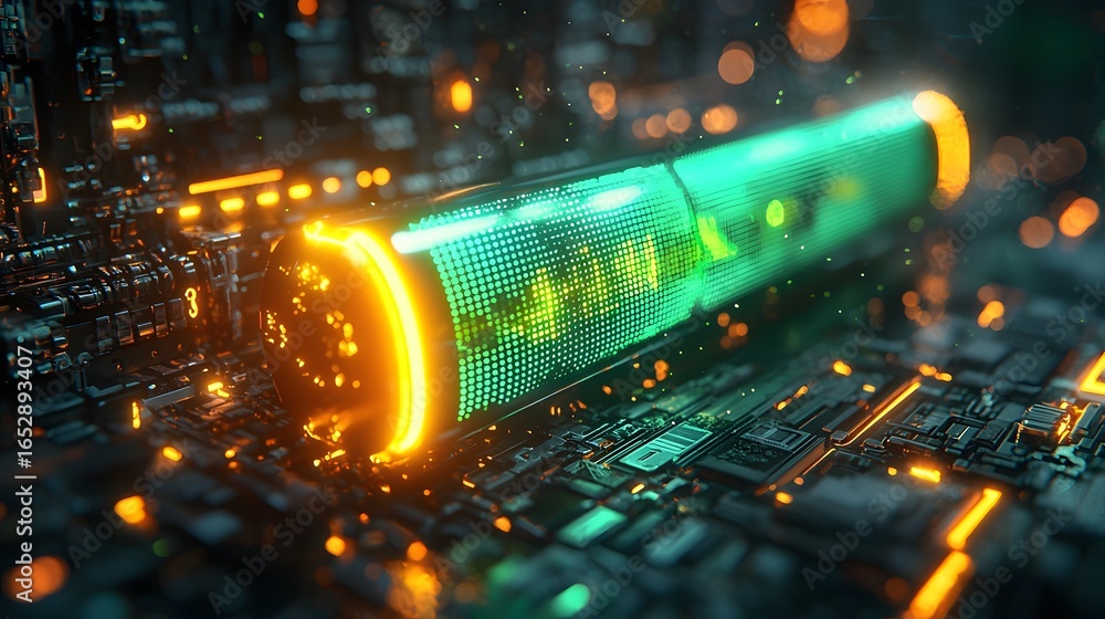 Poster neon progress bar with futuristic loading concept
