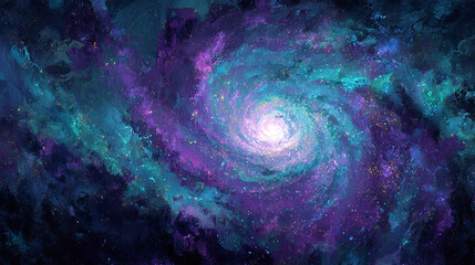 Cosmic Swirl: Vibrant Nebula Painting