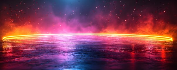 Sci Fi Loading Indicator Neon Circles Illuminating Sequentially