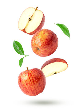 set of apples isolated on white