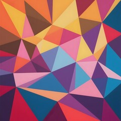 Obraz premium Vibrant Geometric Triangles in Multicolor Arrangement