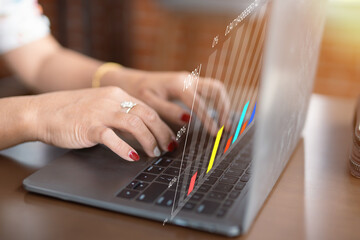 Businessman hands using laptop with platform, digital technology and innovation concept.