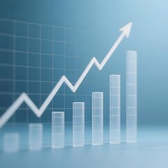 Upward Trend Graph with Increasing Bar Heights and Arrow