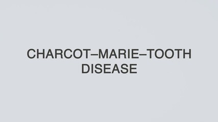 Charcot-Marie-Tooth disease word diagnosed with a stethoscope held in hand on a white background, illustrating hereditary neuropathy, medical diagnosis, healthcare concept, and awareness
