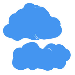 Blue Puffy Cloud Icon for Design