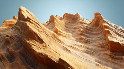 Stunning desert landscape displaying layered rock formations under a clear blue sky in an arid environment