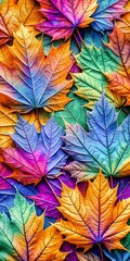 Vibrant Multicolor Autumn Leaves Texture
