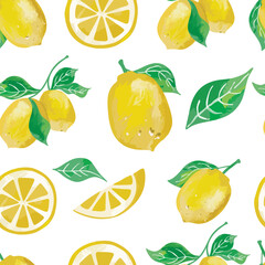 lemon seamless pattern with yellow for italian design