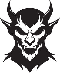  Devil Face Silhouette Vector – Spooky Horned Demon Head Silhouette Clipart
