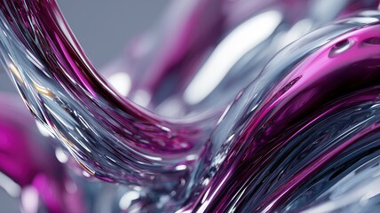 Purple and silver liquid with a wavy texture. The image is abstract and has a futuristic feel to it