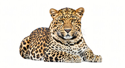 Obraz premium Leopard Portrait: Majestic Feline on White Background