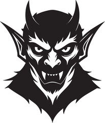  Devil Face Silhouette Vector – Spooky Horned Demon Head Silhouette Clipart
