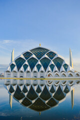 Al Jabbar Grand Mosque Reflected on Lake in Bandung, West Java, Indonesia